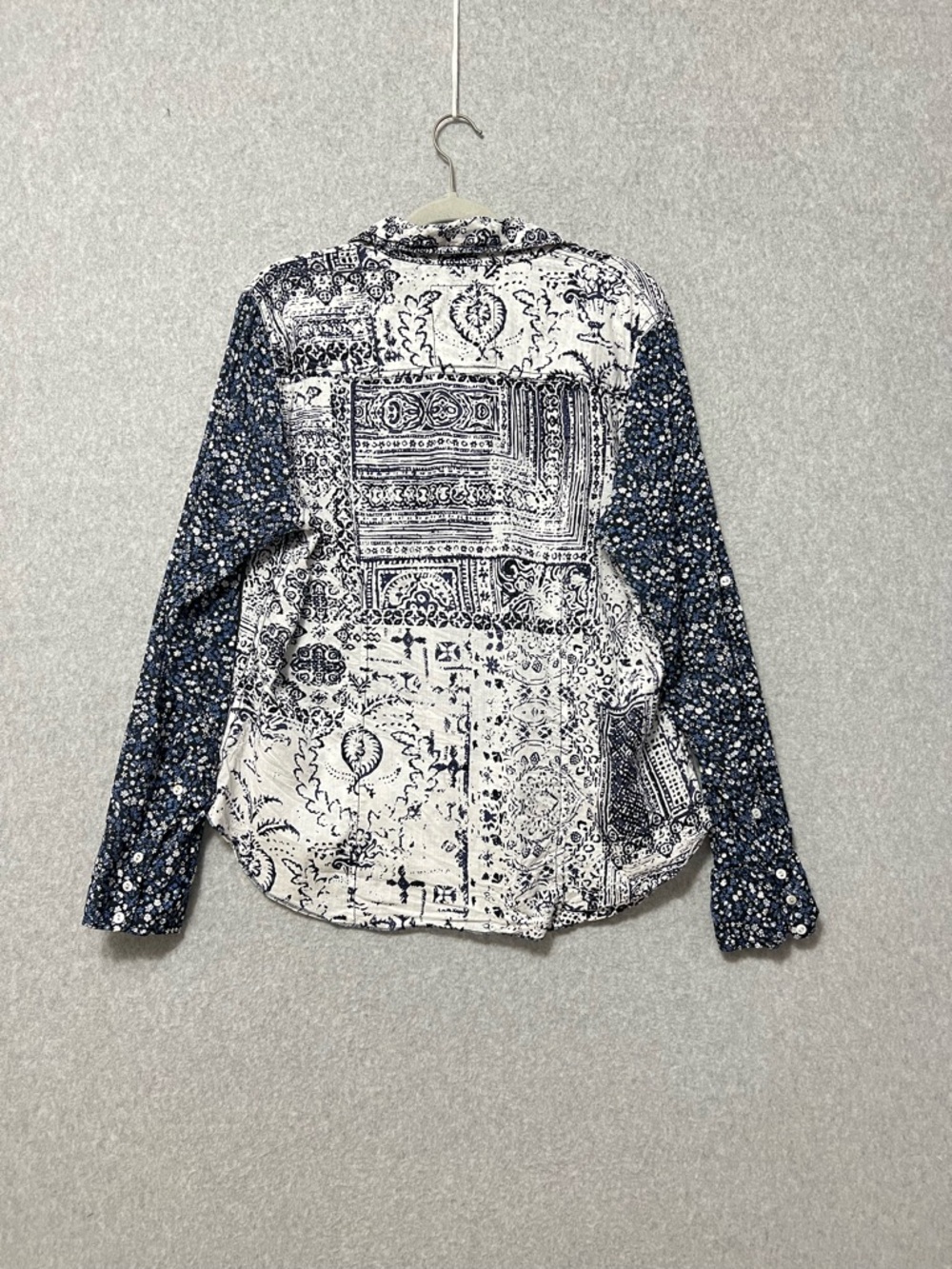 Cino Indigo Patchwork Button Down Boyfriend Shirt… - image 6